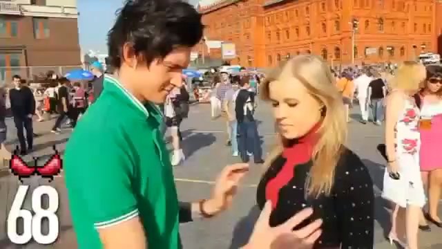 Boy touching tits of girl